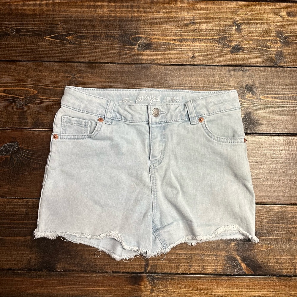 Cat & Jack Blue Jean Shorts with Frayed Hem